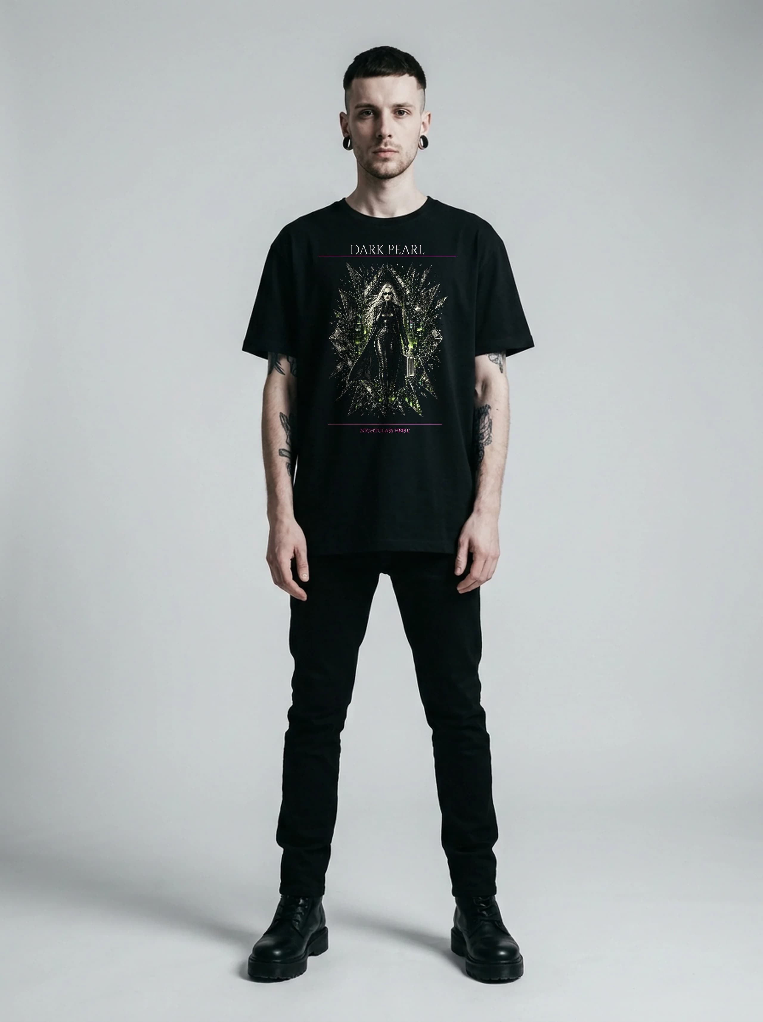 Dark Pearl T-Shirt: male model, full length