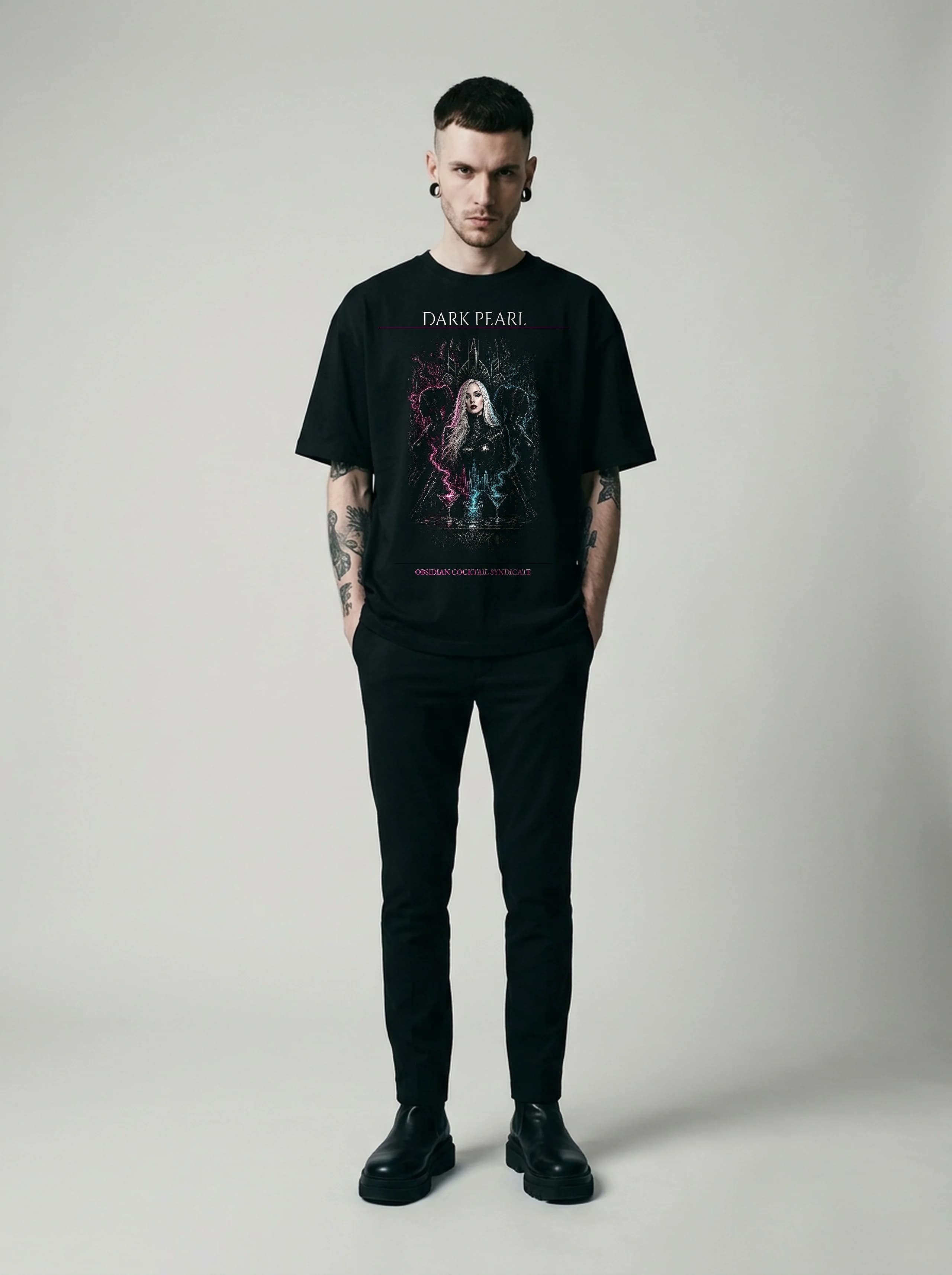 Dark Pearl T-Shirt: male model, full length