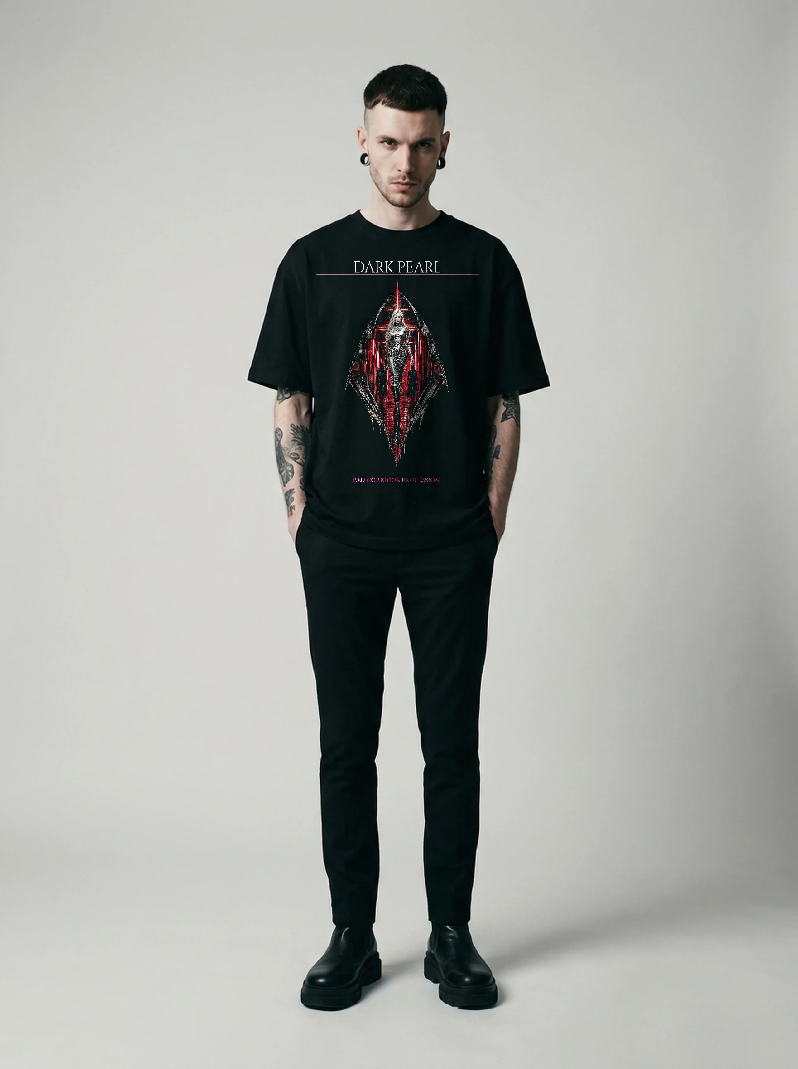 Dark Pearl T-Shirt: male model, full length