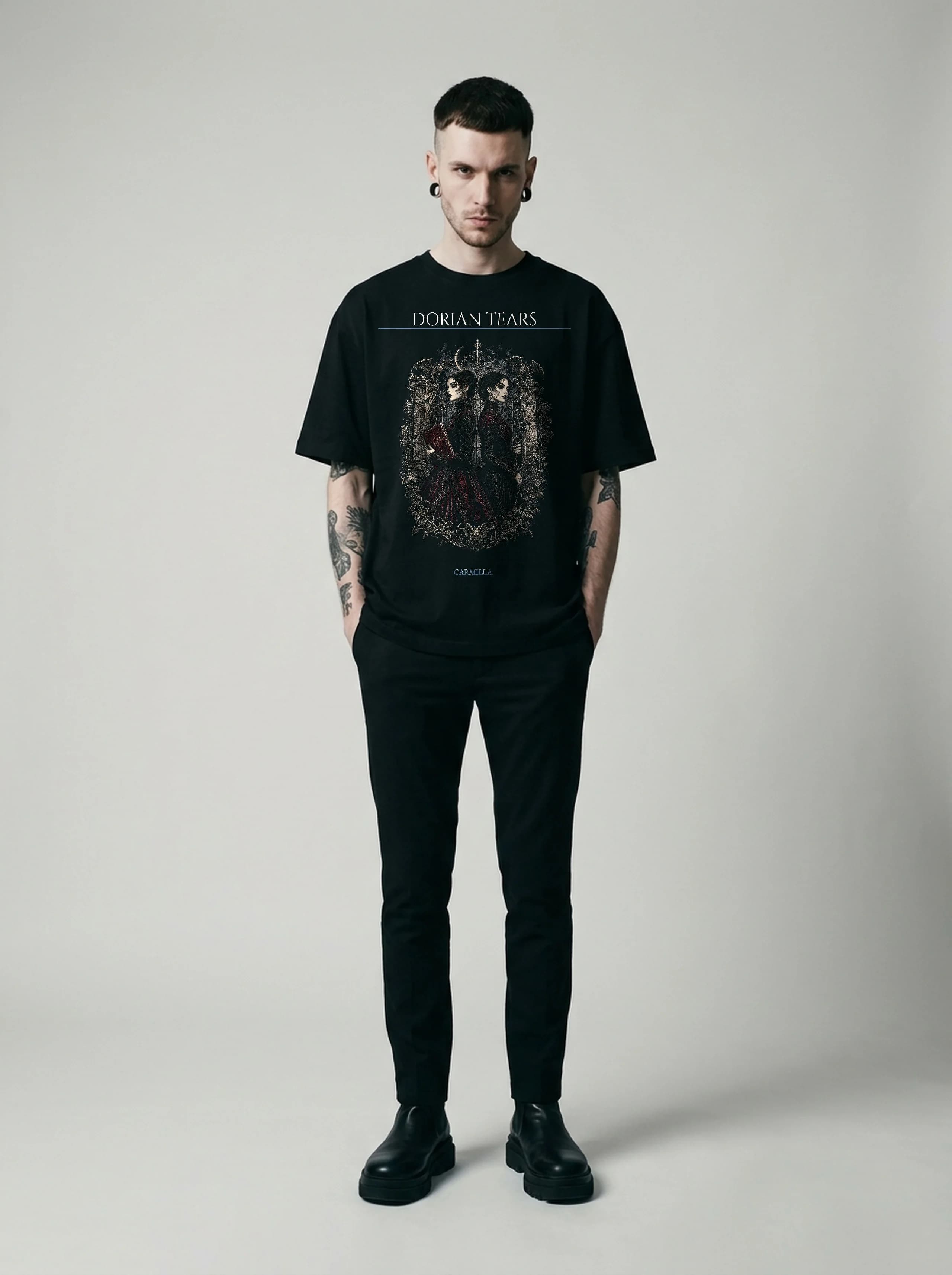 Dorian Tears T-Shirt: male model, full length