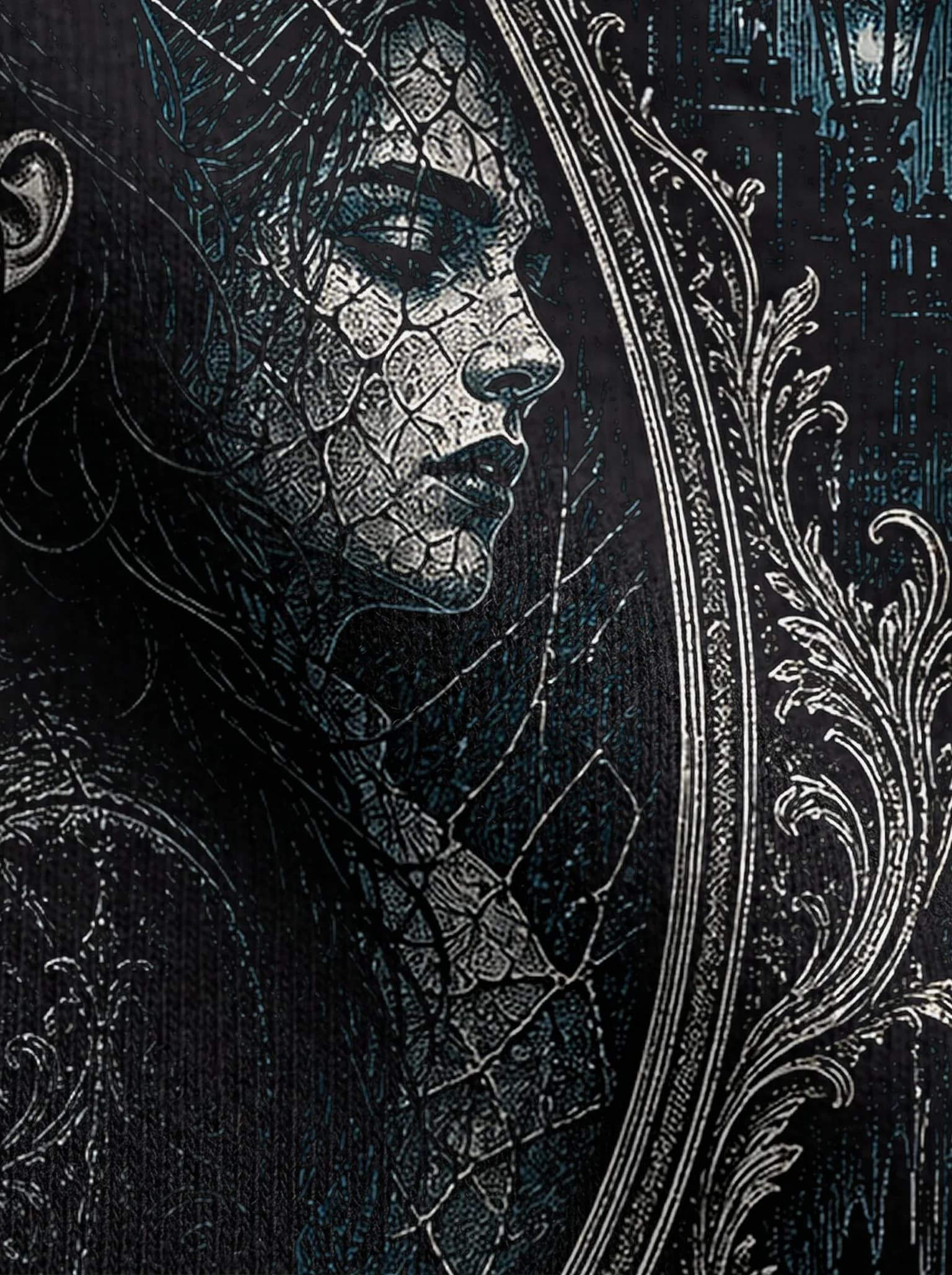 Dorian Tears T-Shirt: print detail on fabric