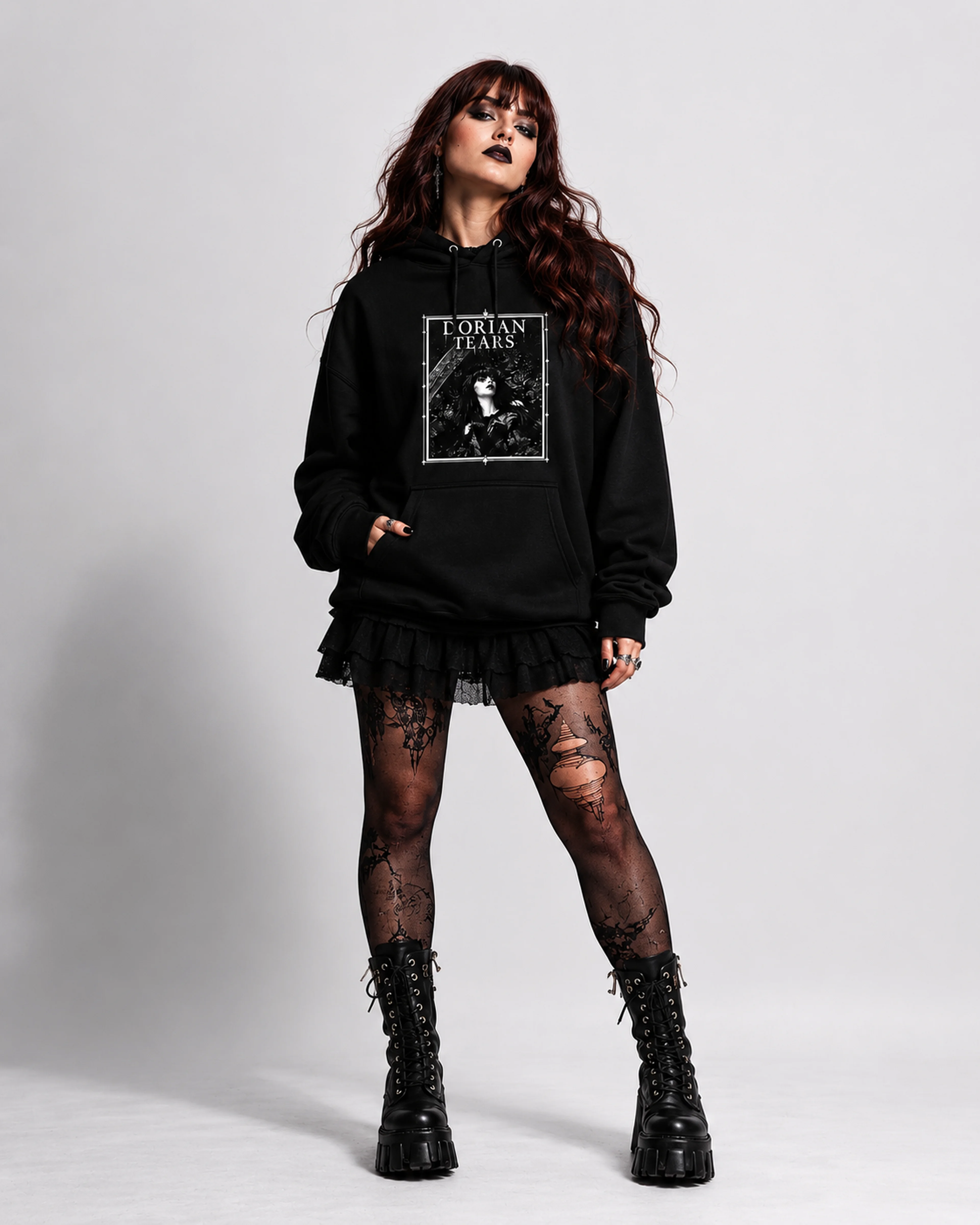 Dorian Tears | Gothic Girl Hoodie - 0d50d3c1-6a05-433d-ad05-0818e9c8b9cf