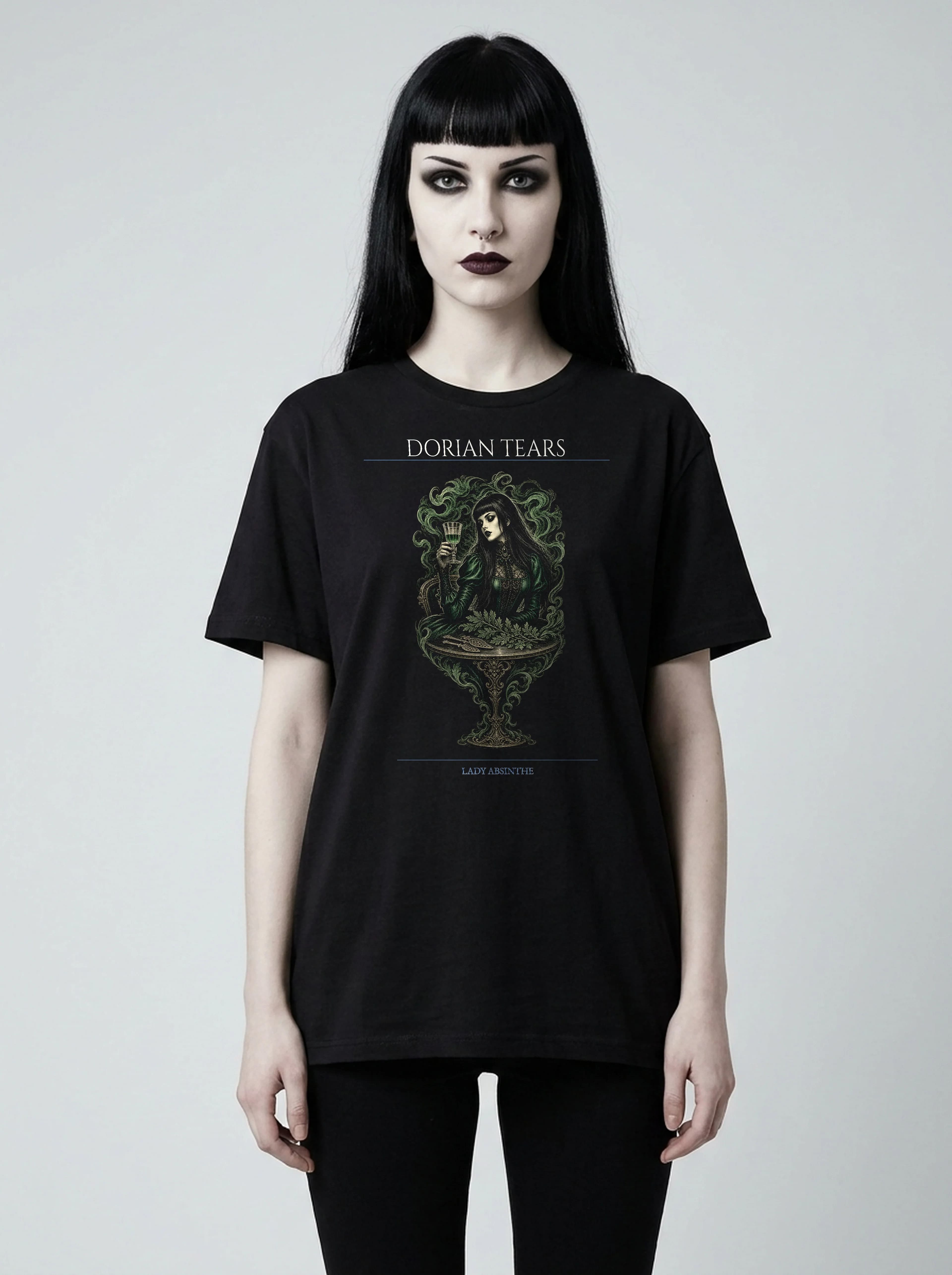 Dorian Tears T-Shirt: female model, front view