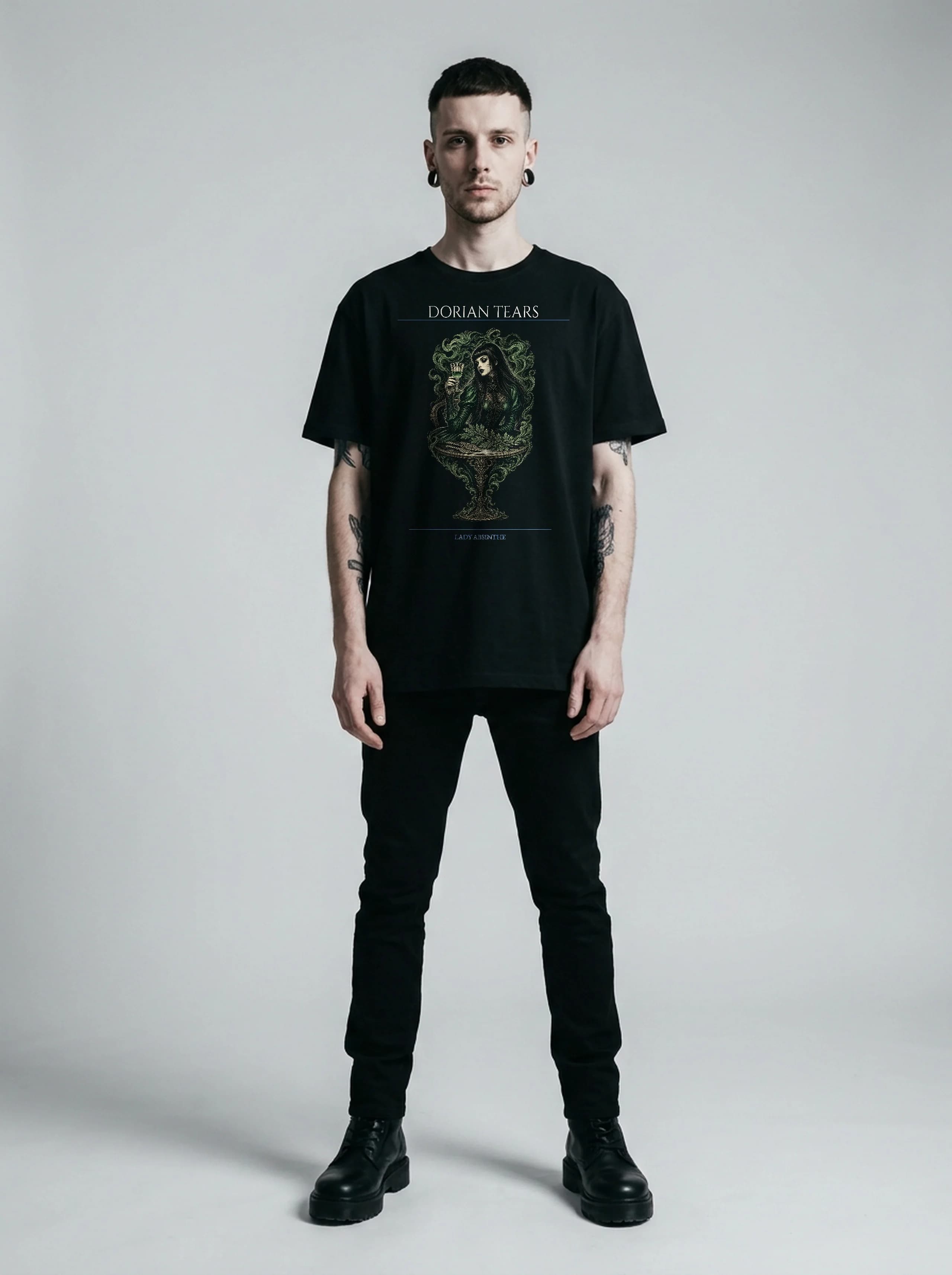 Dorian Tears T-Shirt: male model, full length