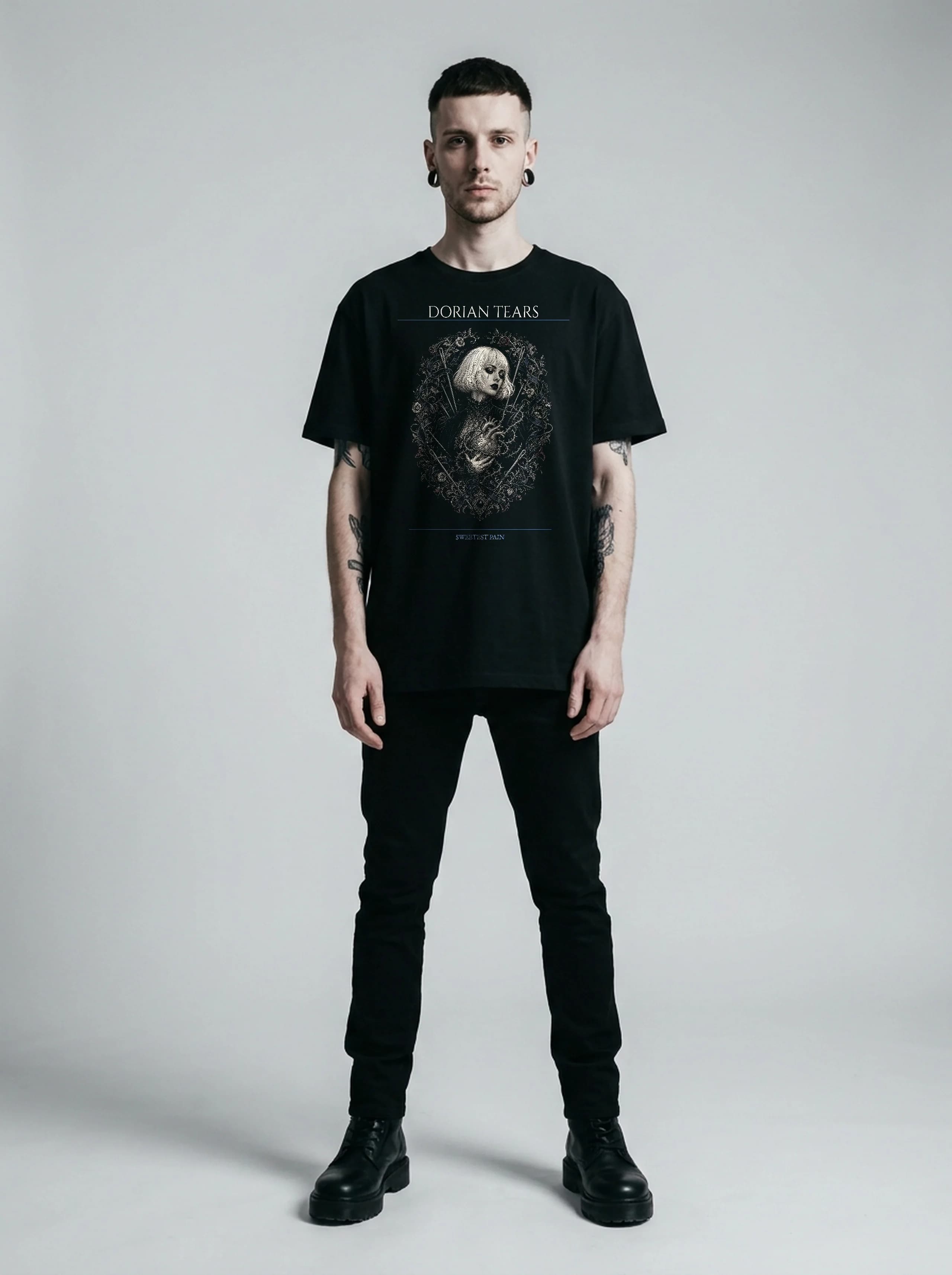 Dorian Tears T-Shirt: male model, full length