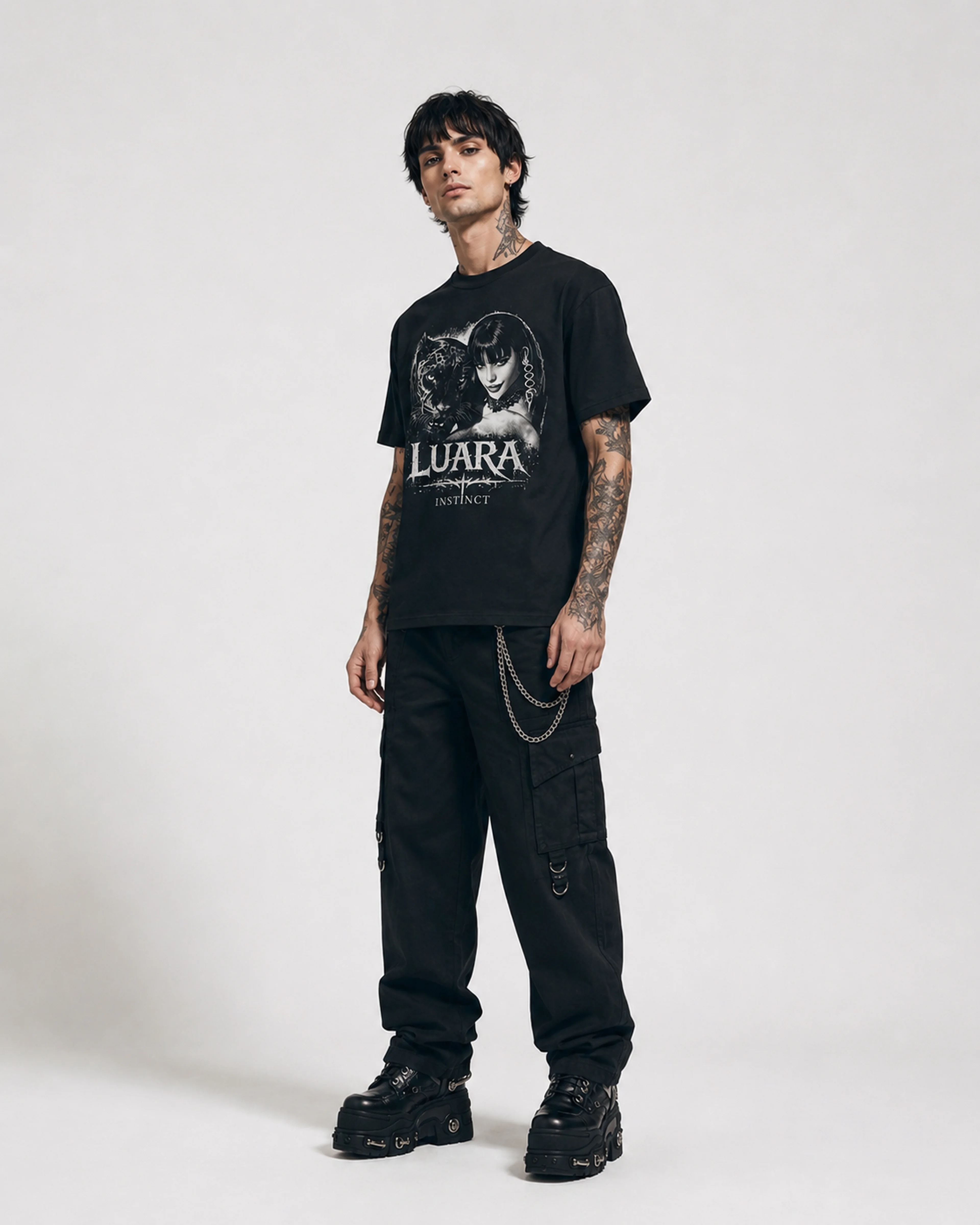 Luara | Instinct T-Shirt: male model, three-quarter view
