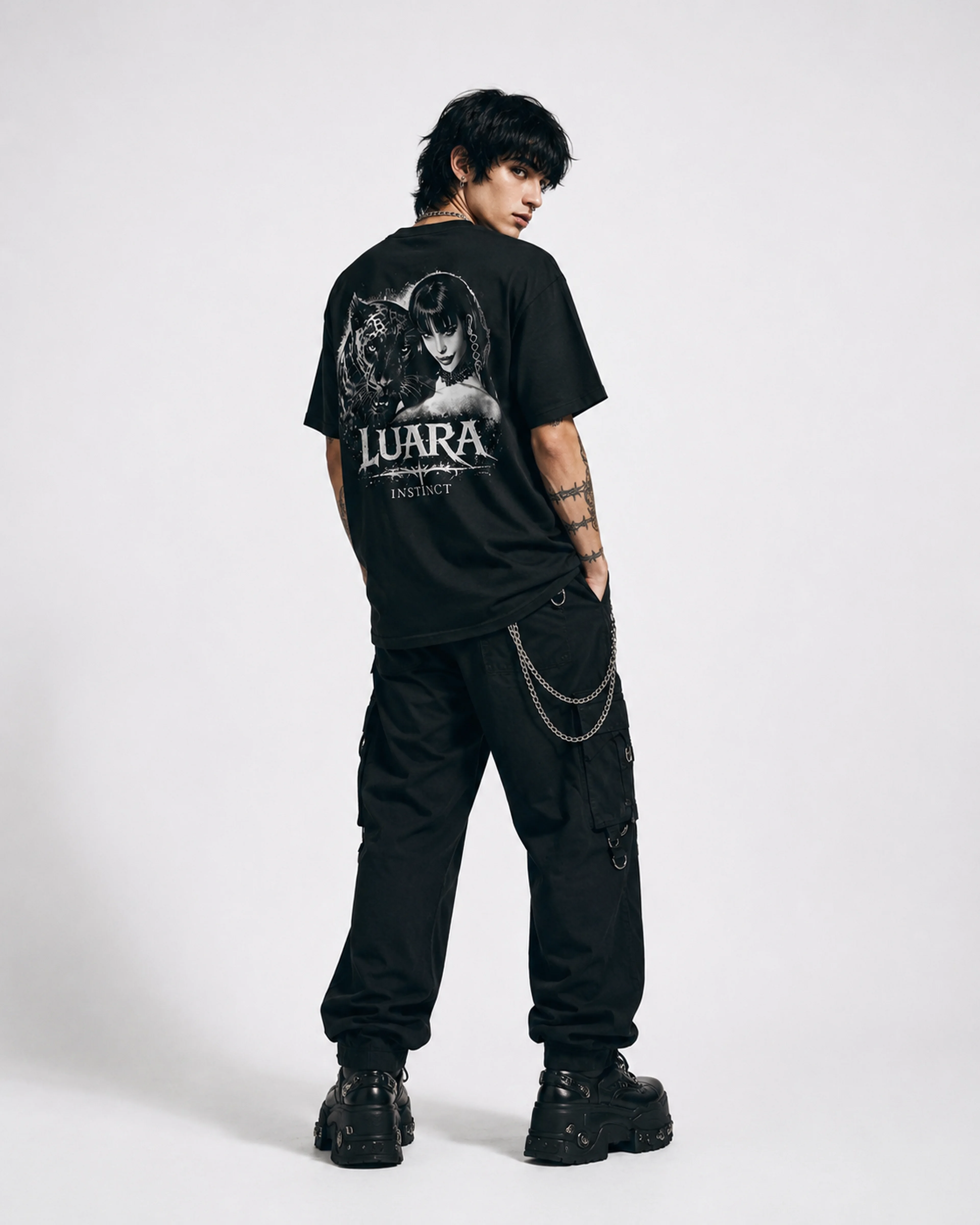 Luara | Instinct T-Shirt: male model, back view
