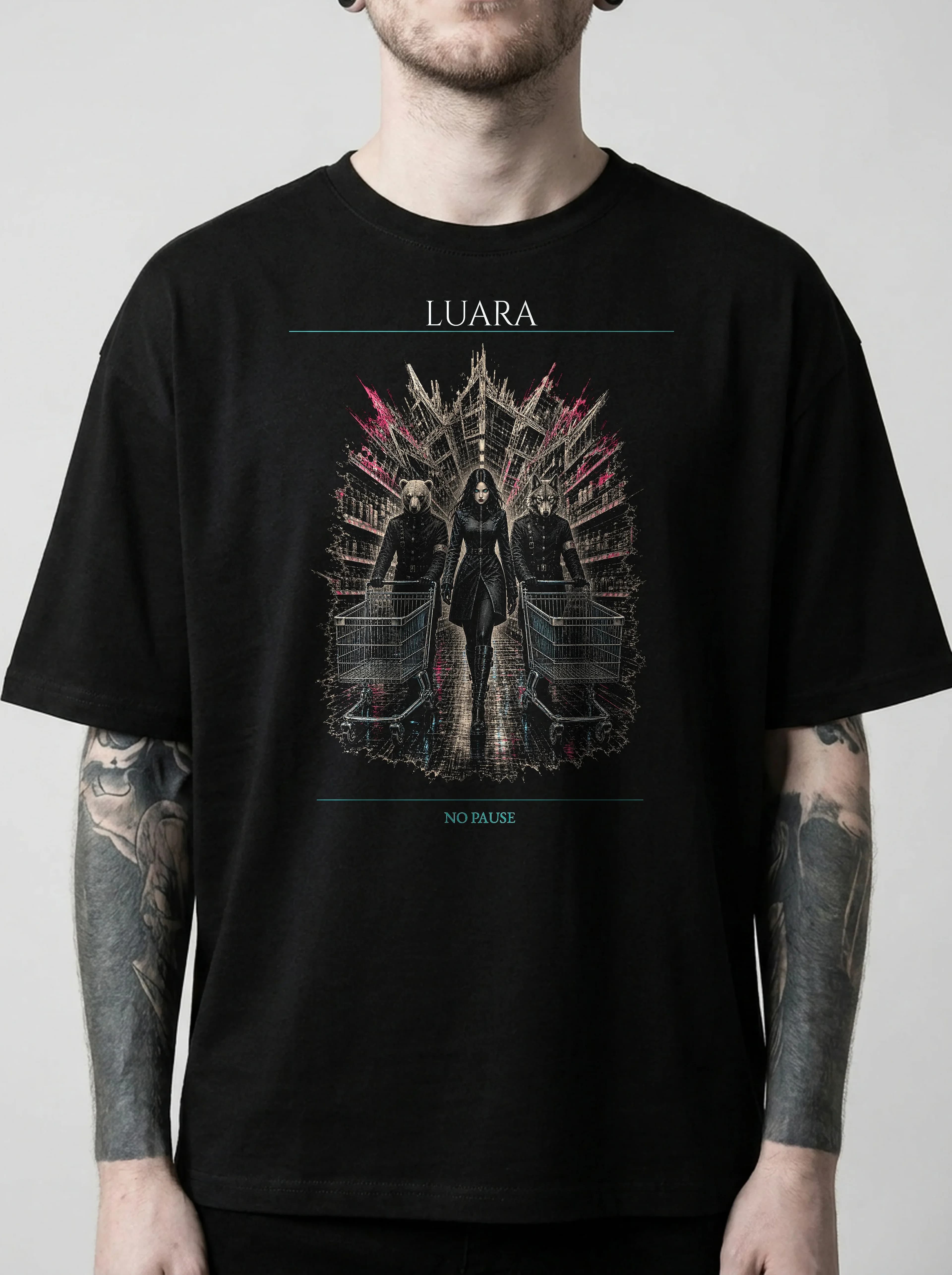 Luara T-Shirt: male model, chest detail