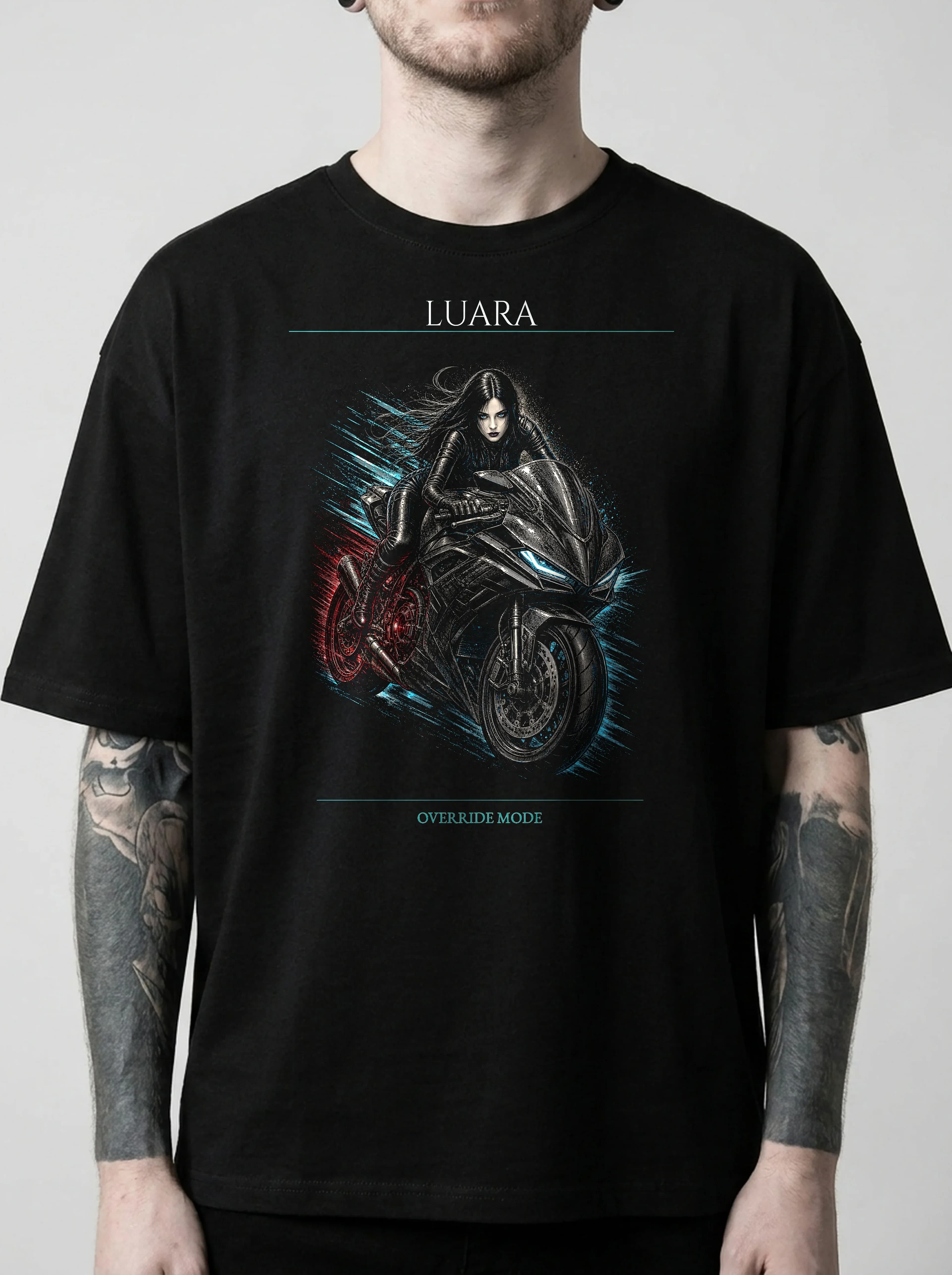 Luara T-Shirt: male model, chest detail