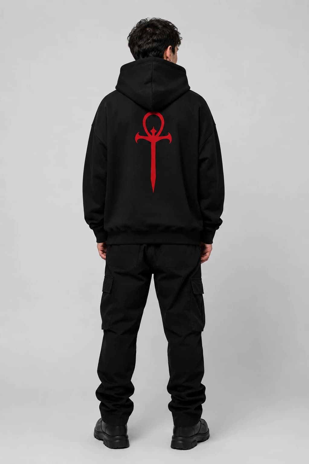 Nocturnal | Hoodie: male model, back view