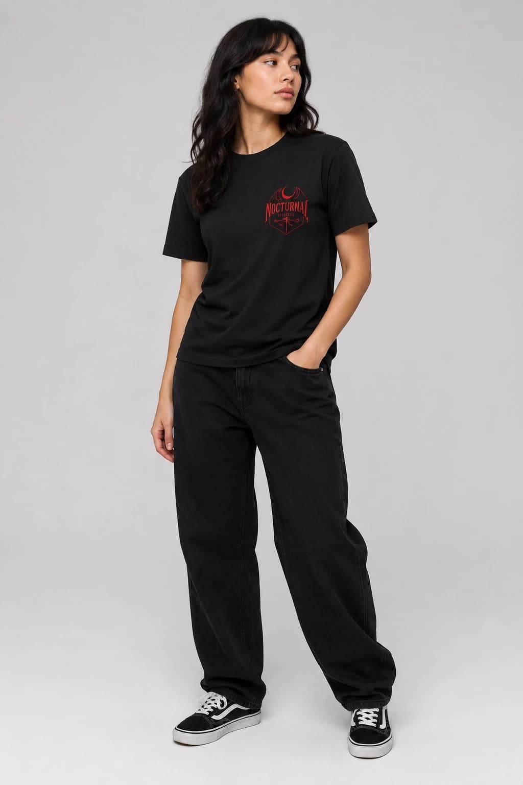 Nocturnal | T-Shirt: female model, three-quarter view