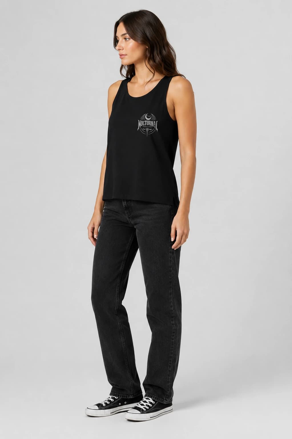 Nocturnal | Tank Top: female model, three-quarter view