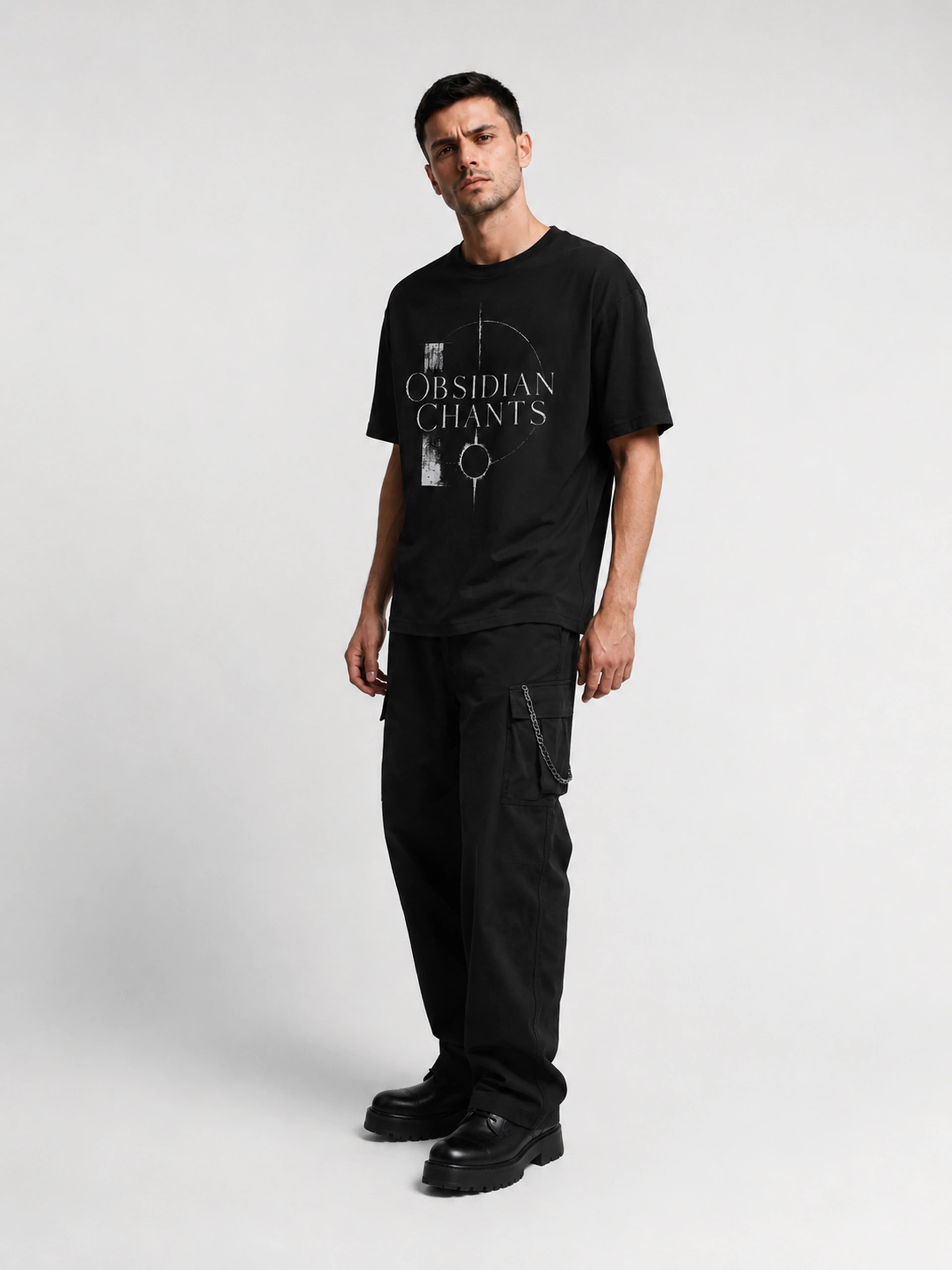 Obsidian Chants | T-Shirt: male model, three-quarter view