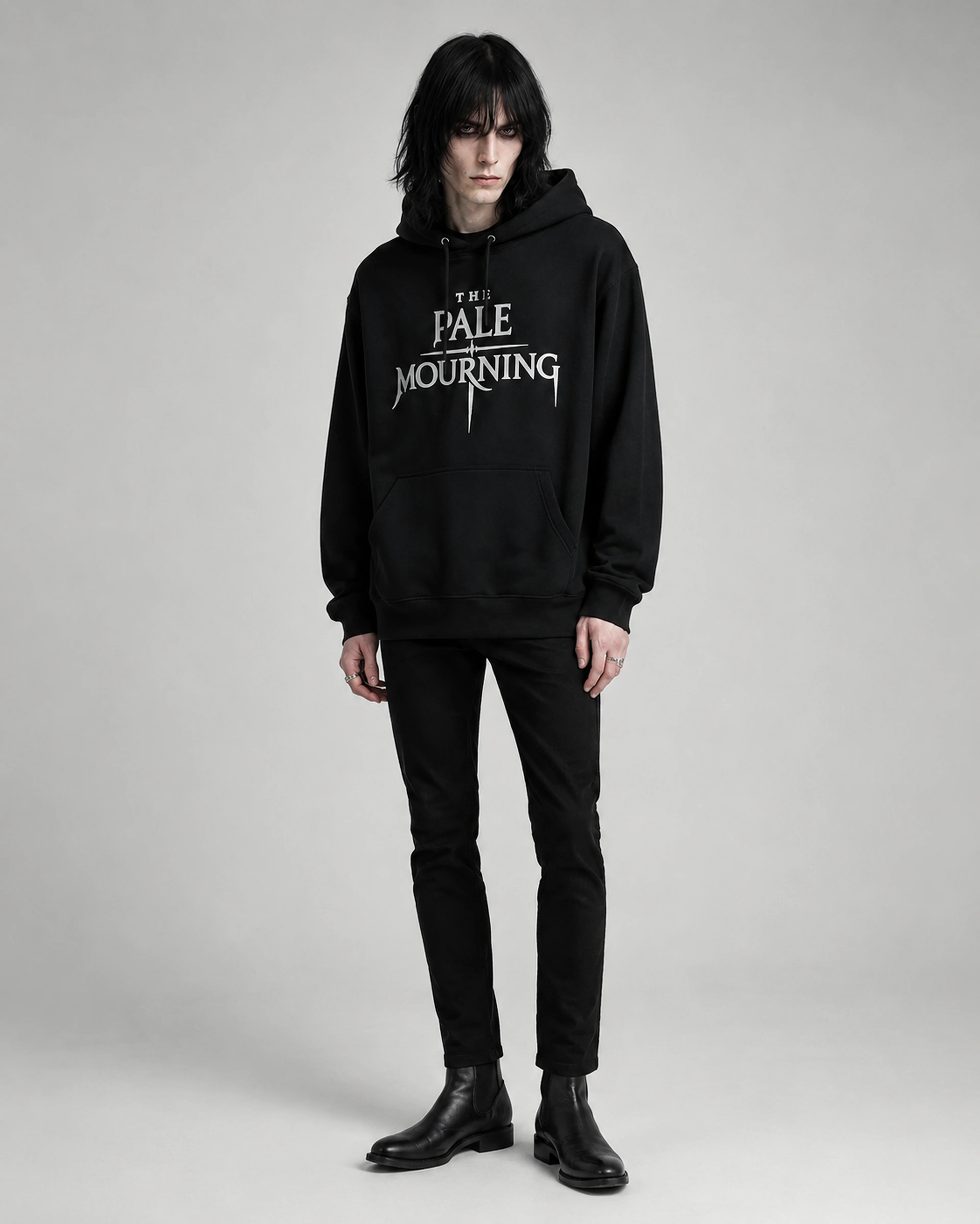The Pale Mourning | Hoodie: male model, three-quarter view