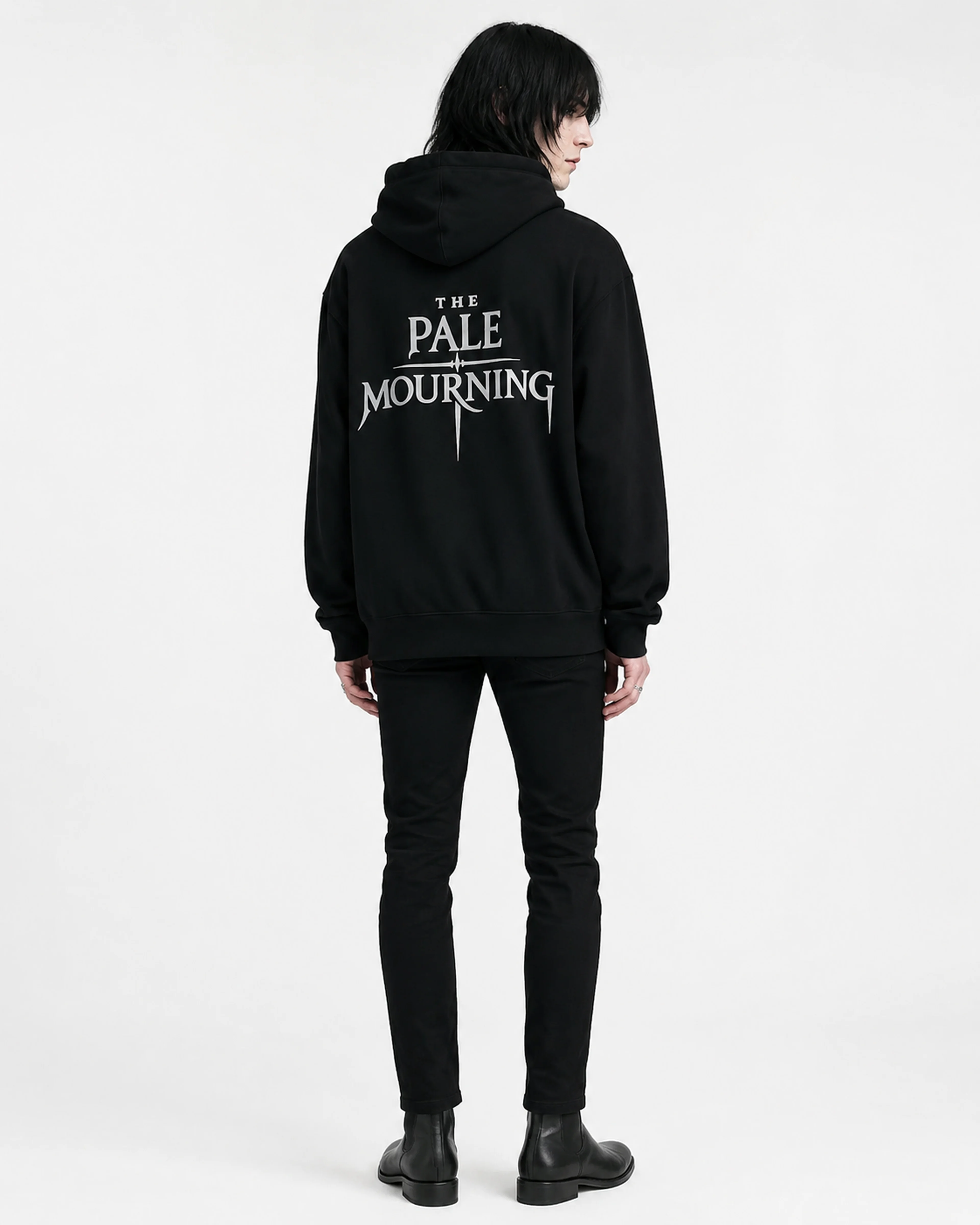 The Pale Mourning | Hoodie: male model, back view