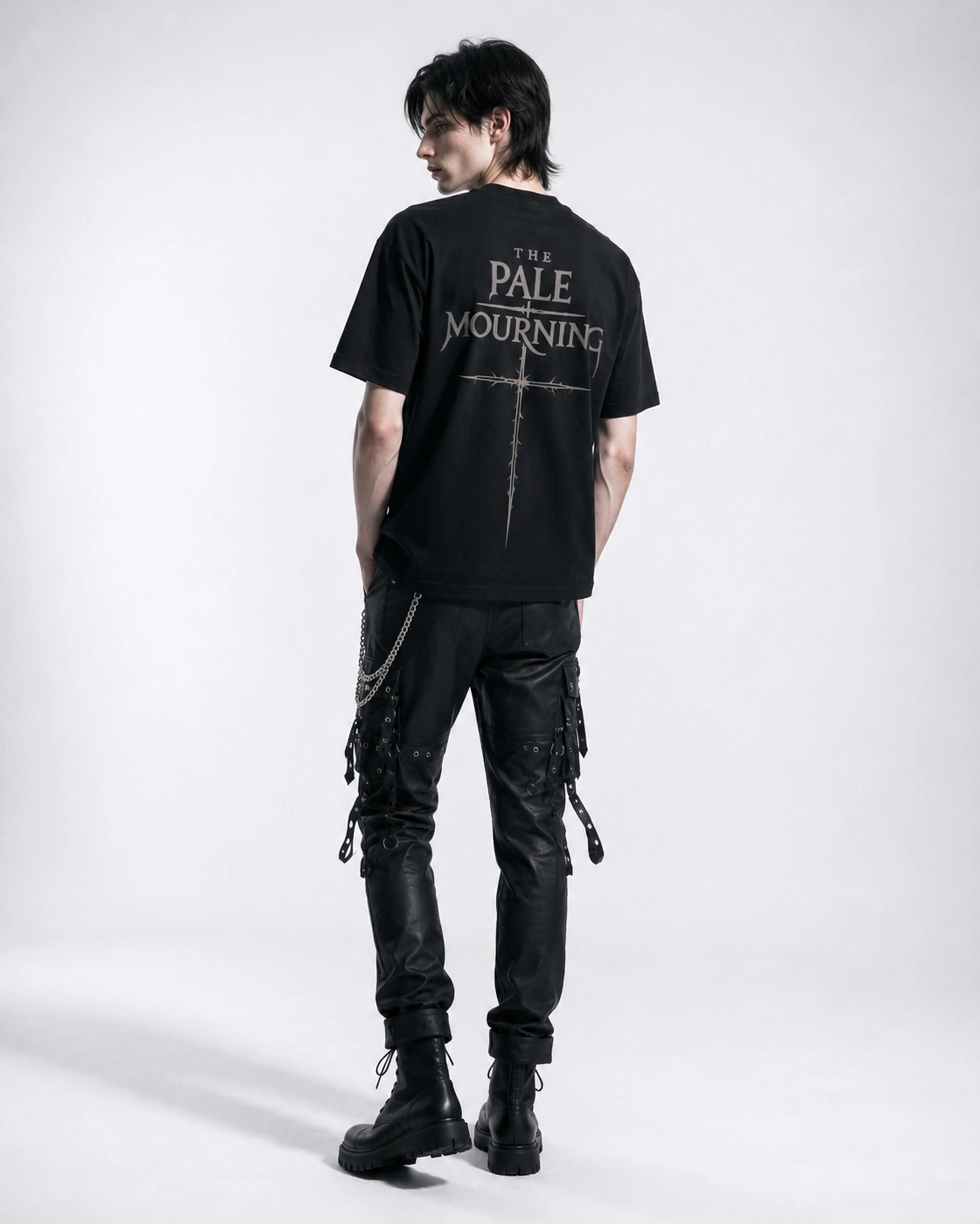The Pale Mourning | T-Shirt: male model, back view