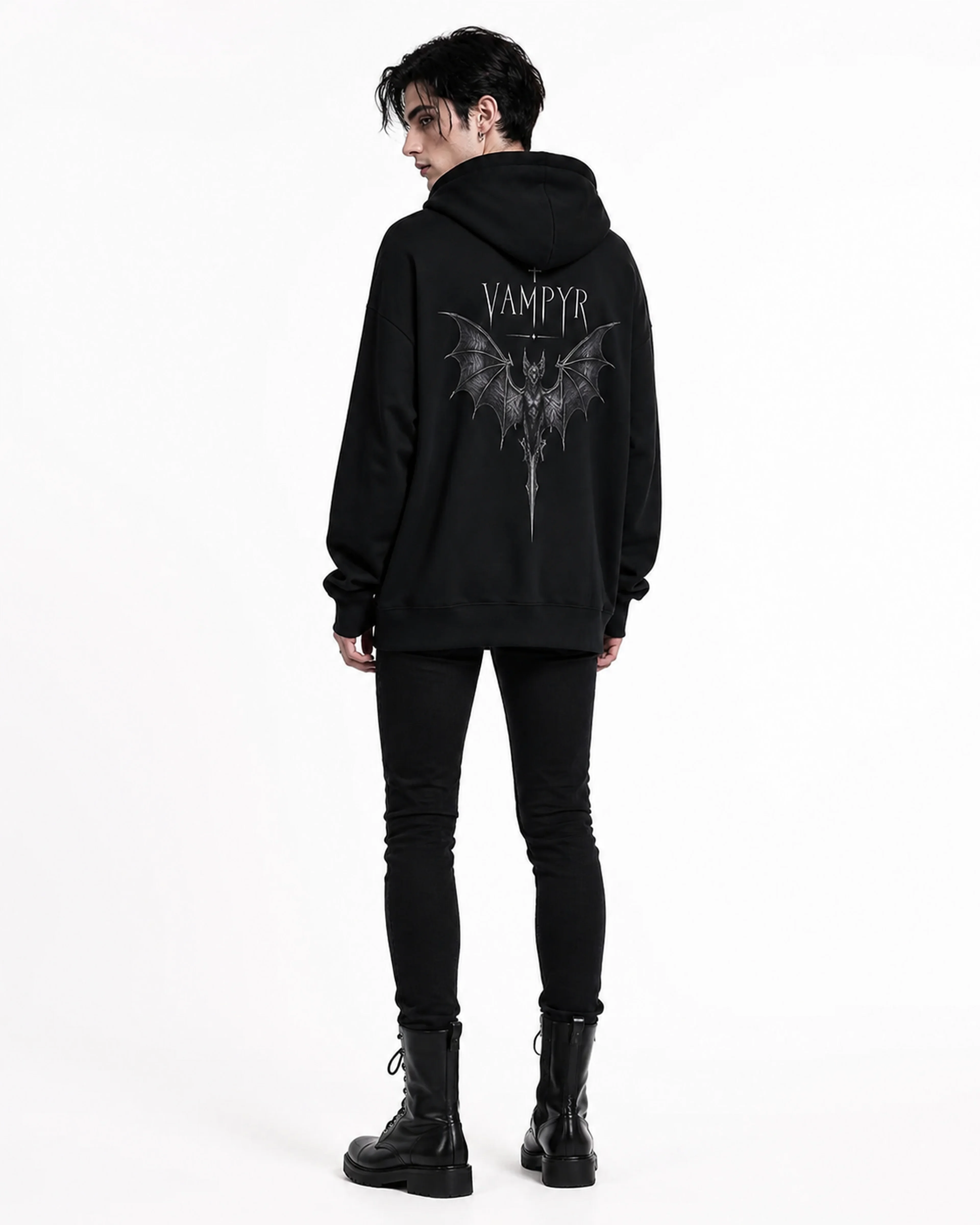 Vampyr | Hoodie: male model, back view